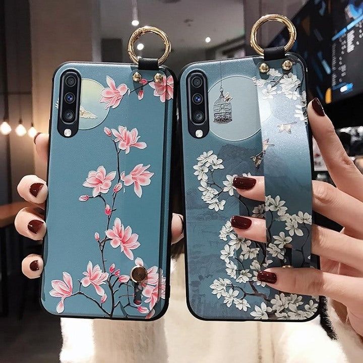 Flower Blue Cute Phone Cases For Galaxy Note plus S9 S8 S10 S20 plus - Touchy Style .