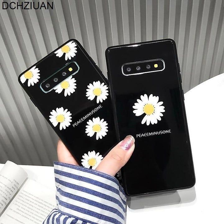 Flower Glass Phone Case For Galaxy Note 8 9 S8 S9 Plus S10 Plus - Touchy Style .
