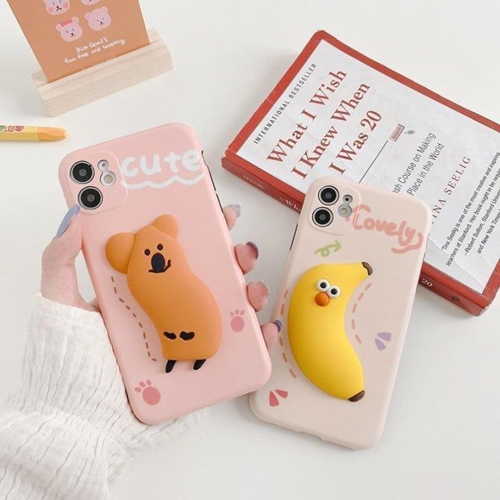 Funny Cartoon Dog Banana Doll Phone Case for iPhone: Stylish, Practical, and Protective - Touchy Style .