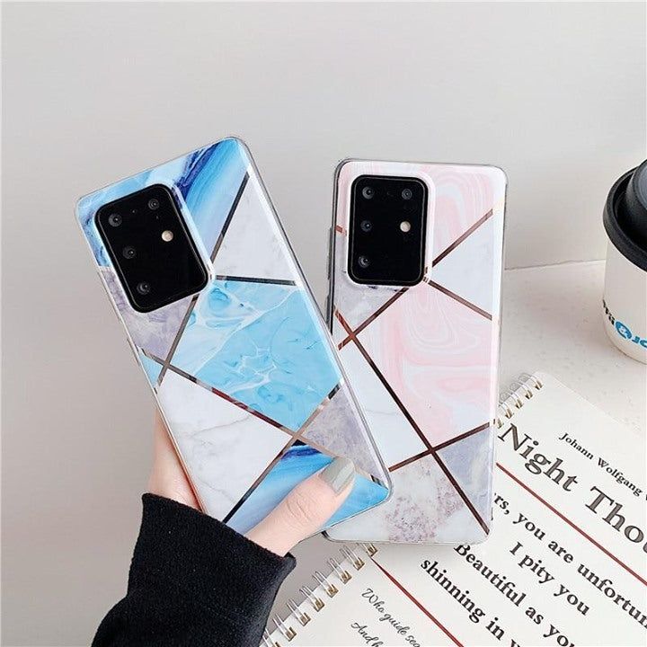 Geometry Marble Case For Galaxy S20 S20 Plus S20 Ultra S10 S9 S8 Plus S10E - Touchy Style .