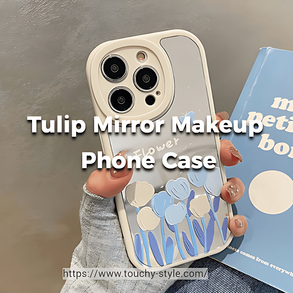 Get Stylish and Secure with Our Cute Tulip Lovely Flower Mirror Makeup Shockproof Phone Case! - Touchy Style .