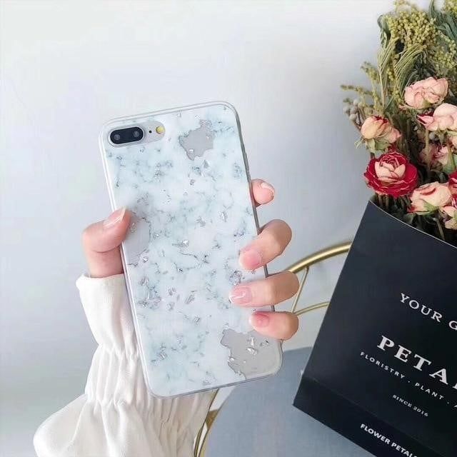 Glitter Marble Phone Case For iPhone XS MAX XR X 6 6S 7 8 plus 7plus - Touchy Style .