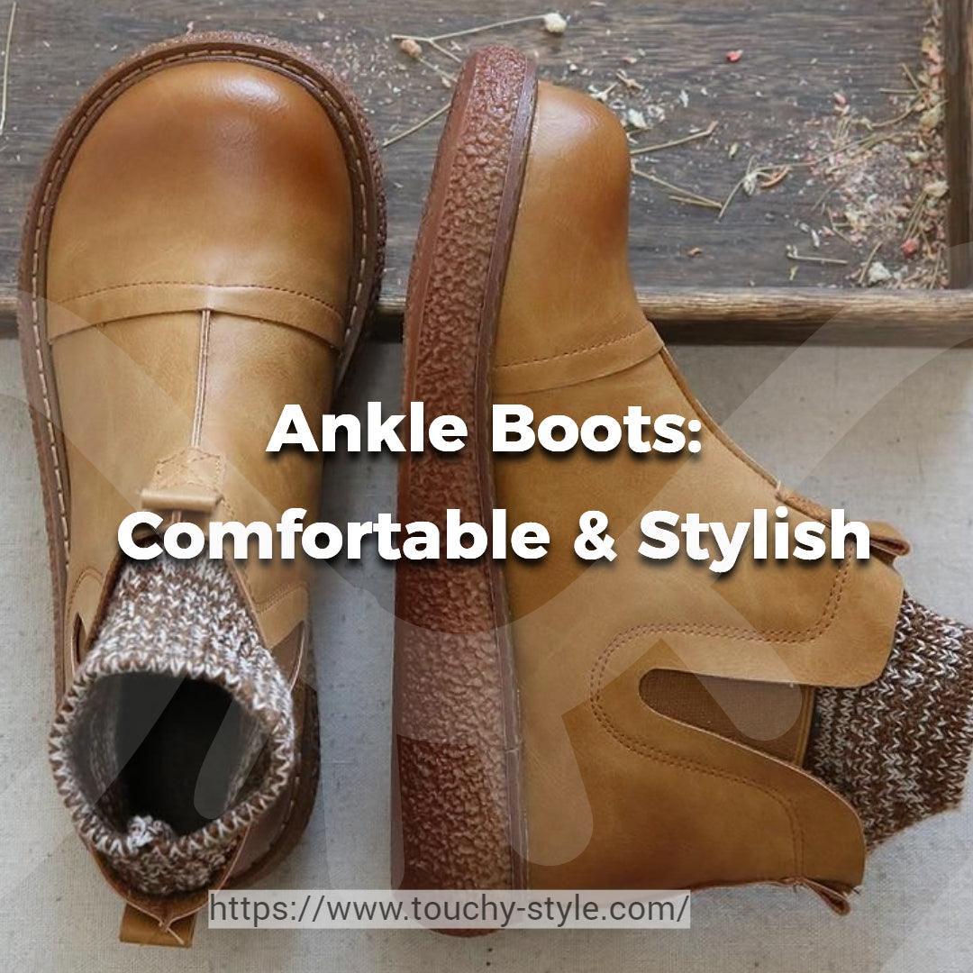 Handmade Leather Casual Ankle Boots: Comfortable and Stylish - Touchy Style .