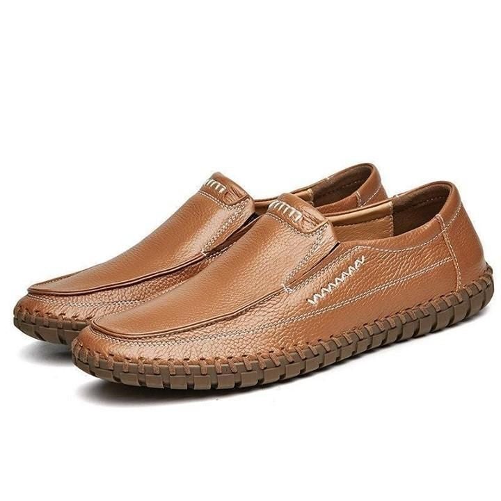 ✪ Leather Brown Men's Casual... - Touchy Style .