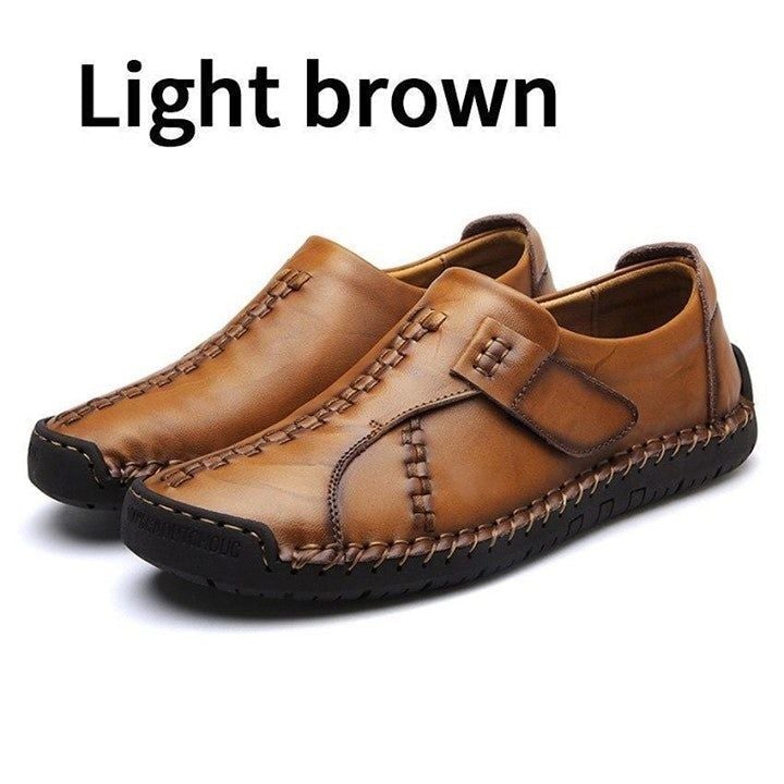 🔥 Leather Handmade Loafer Breathable Flats Brown Men's Casual Shoes 🔥<br />
.<br />
⚡️ Lin - Touchy Style .