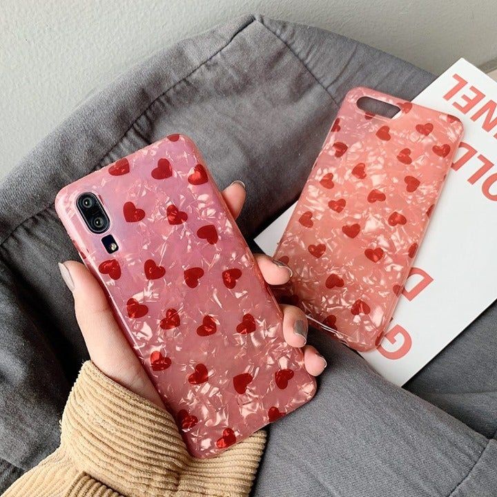 Marble Pink Heart Phone Case For huawei P30 pro P20 P10 plus mate10 mate20 honor 20 pro 10 9 nova 5 4 3 3i 2s - Touchy Style .