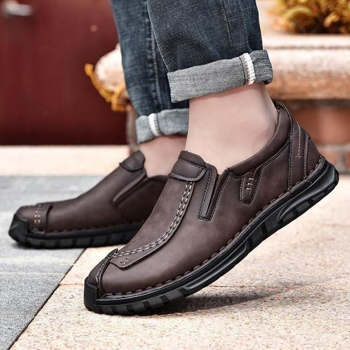 🔥 Men's Casual Shoes 2021 Leather Slip On Loafers Moccasins Fashion Driving Shoes . | $50.22 <br - Touchy Style .