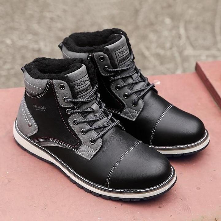 🔥 Men's Casual Shoes Cashmere warm Waterproof Ankle Boots Fur Breathable Footwear . | $46.99 <br - Touchy Style .