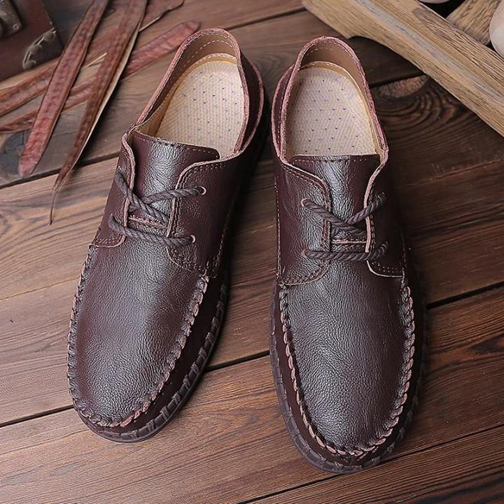 ⭕️ Men's Casual Shoes Genuine Leather Business Elegant Handmade Comfortable Flat at $46.99 <br / - Touchy Style .