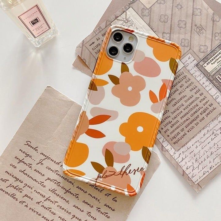 Orange Flower Cute Phone Case For iPhone 11 Pro Max XR X XS Max 7 8 Plus SE - Touchy Style .