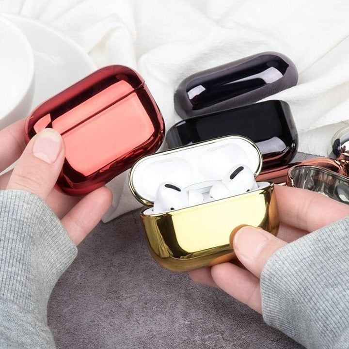 Plating Earphone Case For Airpods Pro Hard PC Wireless Bluetooth Headphone Protection - Touchy Style .