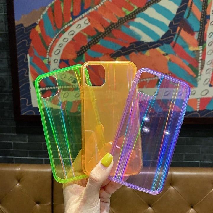 Protect Your iPhone 11 with This Stylish and Protective Fluorescent Color Laser Fancy Colorful Clear Phone Case! - Touchy Style .
