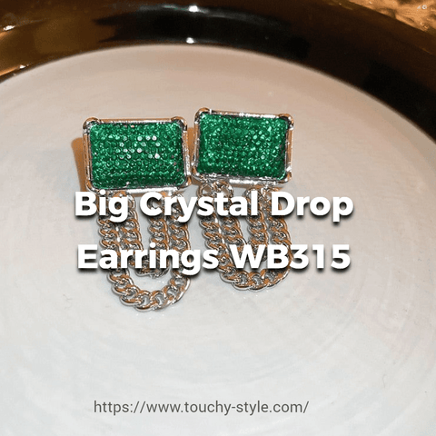 Radiant Elegance: Exploring the Allure of Big Crystal Drop Earrings WB315 - Touchy Style .