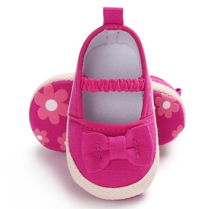 ⭕️ Raise Young Canvas Baby Girl First Walkers Butterfly-knot Soft Soles Infant Girl Princess Sho - Touchy Style .