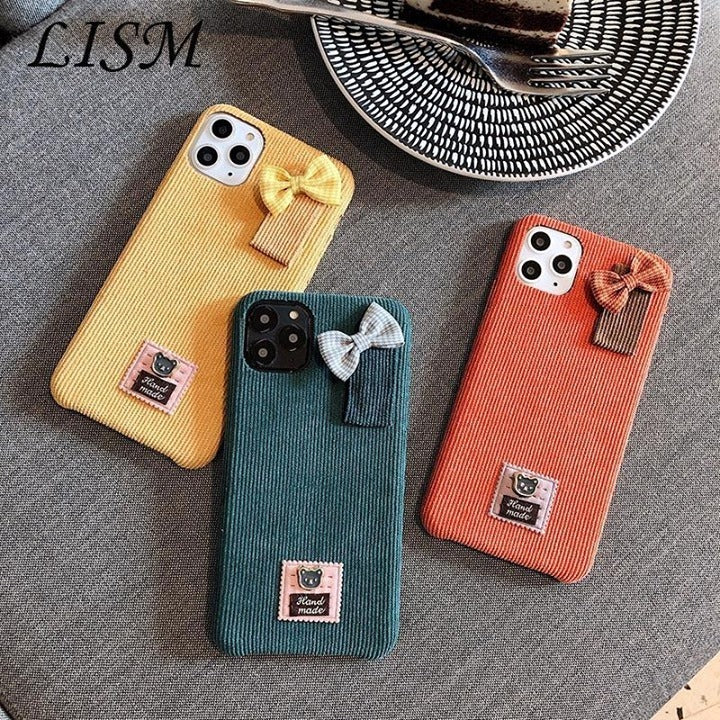 Retro bow Phone Case for iPhone 7 11Pro XR XS Max 6 7 X 8 Plus 11 - Touchy Style .