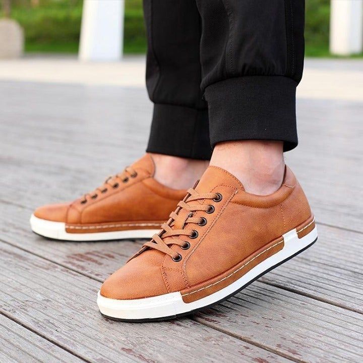 💎 Simple Stylish Leather Flat Brown Men's Casual Shoes 💎<br />
starting at $24.00 <br />
.<br - Touchy Style .