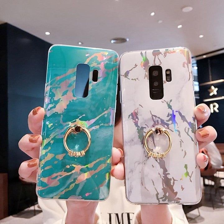 Stylish Laser Marble Ring Case Phone Cover for Galaxy Phones - Starting at $13.70 with Free Shipping - Touchy Style .