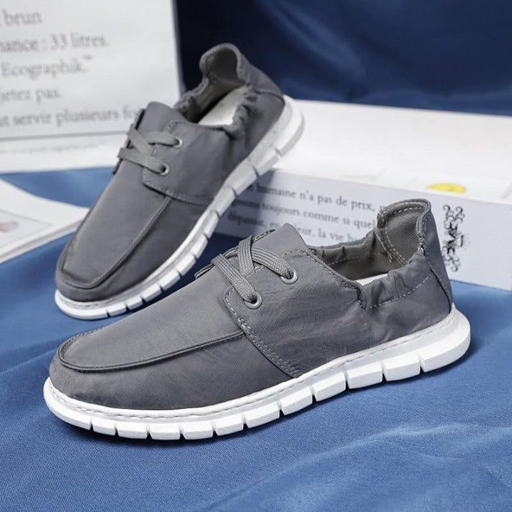 🔥 Summer Shoe Mesh Canvas Men's Casual Shoes Breathable Loafers Slip on Men Flats Hot Sale Soft D - Touchy Style .