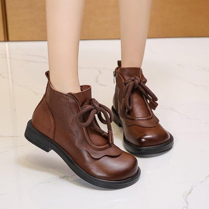 💎 Winter Fall Women Boots Warm Casual Shoes Round Toe 3cm Heel Zip And Lace Up Ankle Boots For Wo - Touchy Style .