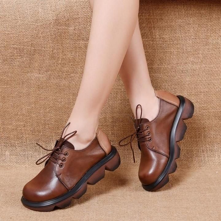 🔥 Women's Casual Shoes 2021 Loafers Genuine Leather Flat Round Toe Flats Footwear . | $77.18 <br - Touchy Style .