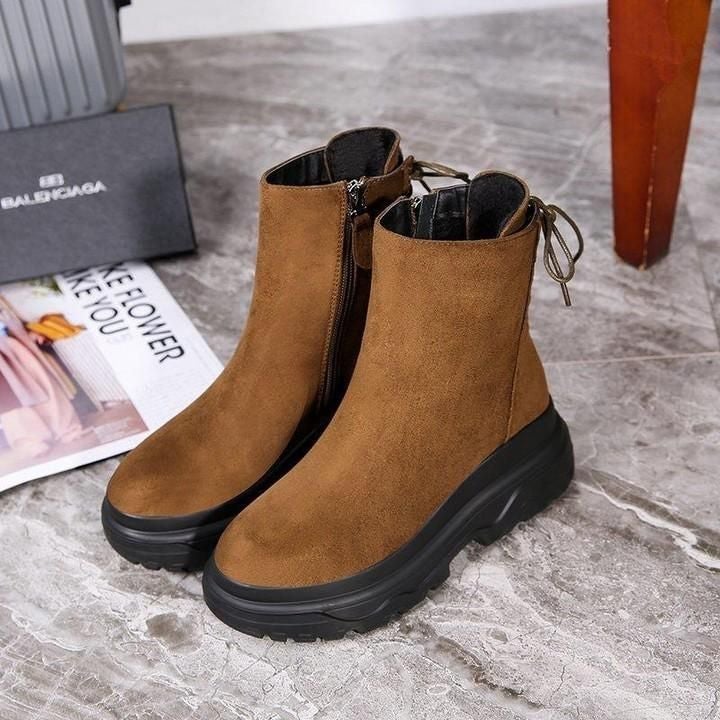 Women's Casual Shoes Brown Boots Flat Sneakers Suede Vulcanized starting from $47.56 See more. <br / - Touchy Style .
