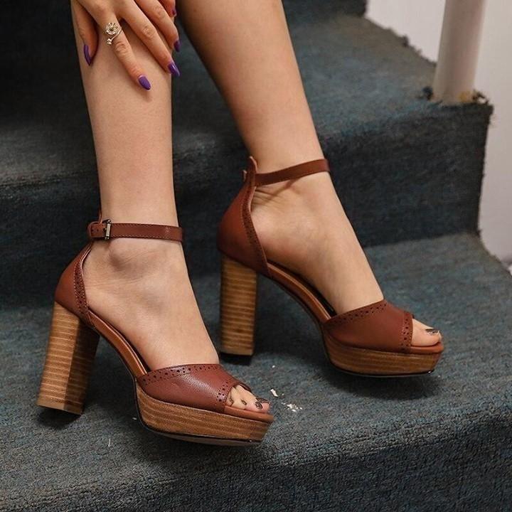 ⭕️ Women's Casual Shoes Brown Sandals 2021 Peep Toe Genuine Leather Summer Shoes .<br />
⭕️ - Touchy Style .