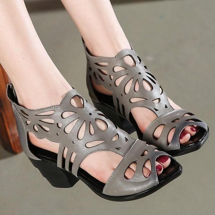 ⁌ Women's Casual Shoes New Real Cowhide Hollow Summer Women Sandals Fashion Leather Sandals 2020 S - Touchy Style .