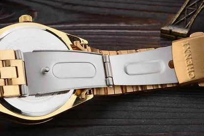 069A - Simple Watch - Golden Quartz Wristwatch for Men - Touchy Style