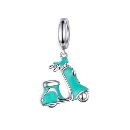 100% 925 Sterling Silver Ice-Cream Van Enamel Pendant Charm Jewelry WOS10 Without Chain - Touchy Style