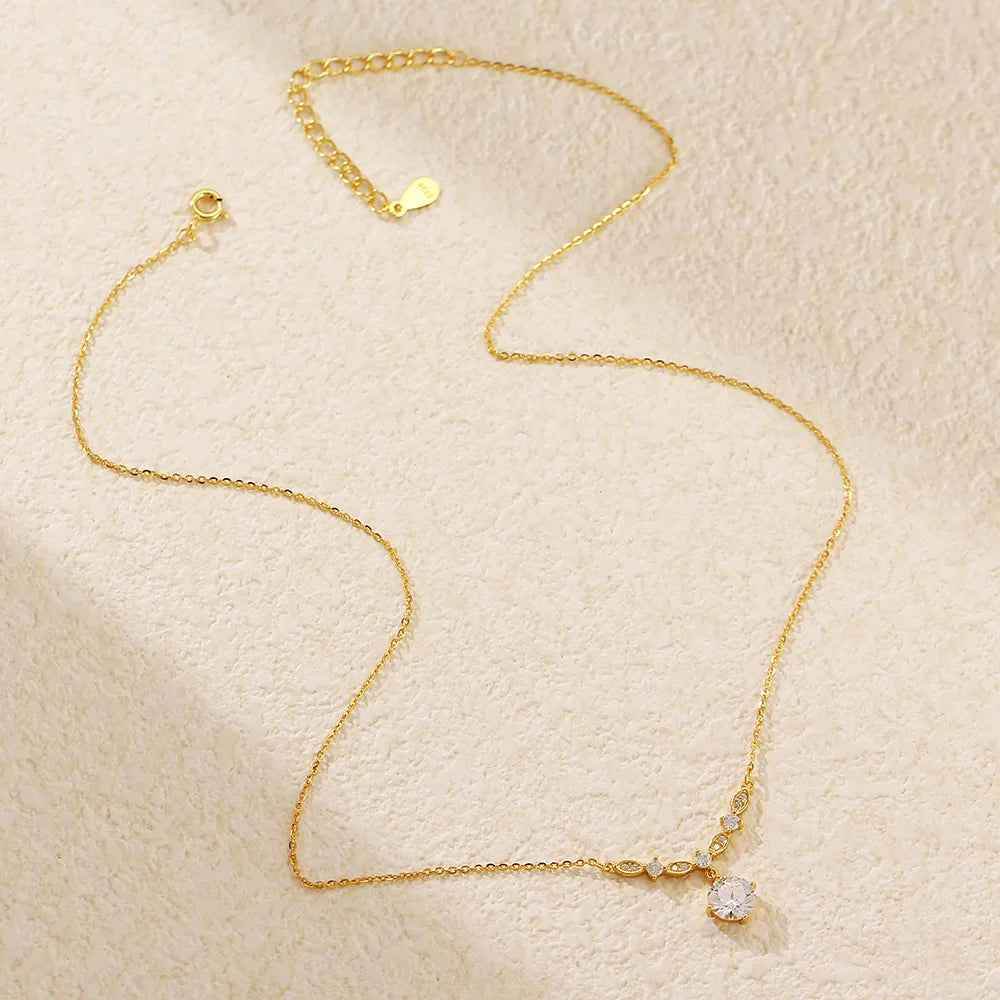 100% 925 Sterling Silver Necklace Charm Jewelry - Tassel Zircon Pendant - YH0476 - Touchy Style