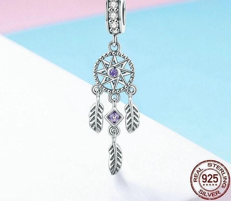 100% 925 Sterling Silver Pendant Dream Catcher Charm Jewelry Without Chain - Touchy Style .
