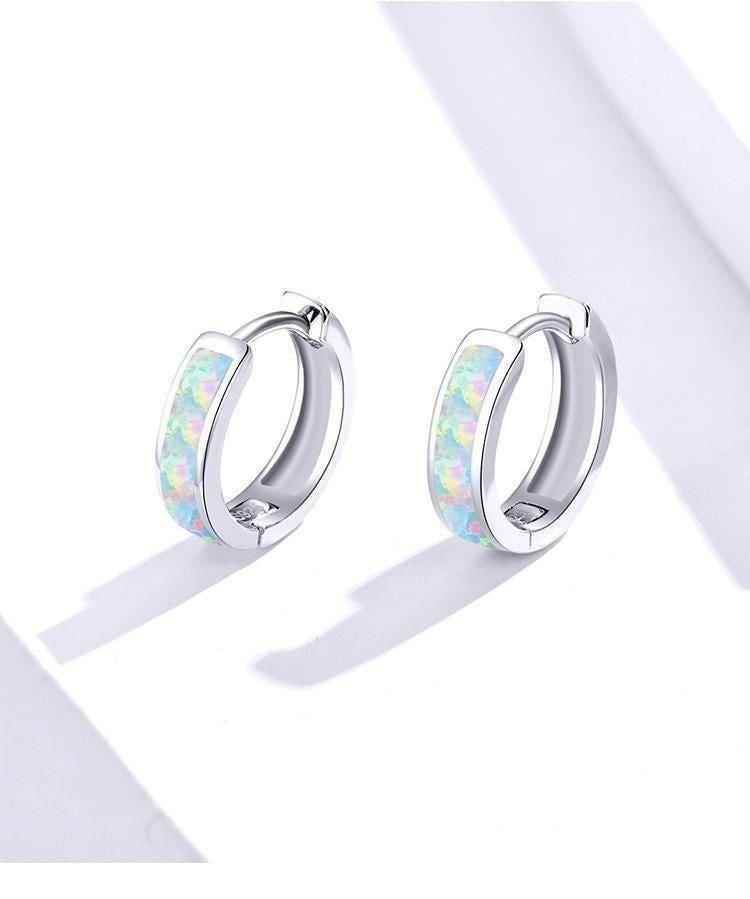 100% 925SS Round Clip Hoop Earrings Charm Jewelry - CQE861 - Touchy Style