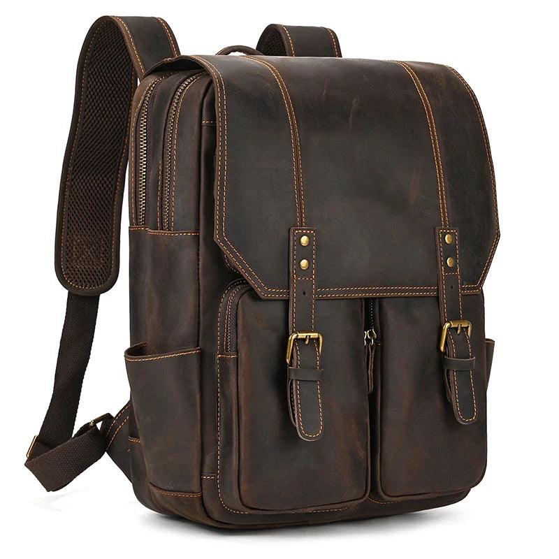 2028 Cool Backpack - Leather Vintage Laptop School Daypack - Touchy Style