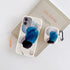 2pcs/Set Heart Flowers Soft Phone Case For iPhone 14 13 12 11 Pro Max XR XS X 8 Plus Marble Earphone Cover For Airpods 1/2/Pro/3 - Touchy Style .