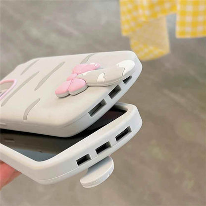 3D Cartoon Bowknot Cat - Cute Phone Cases For iPhone 15, 14 Plus, 13, 12, 11 Pro Max - Touchy Style