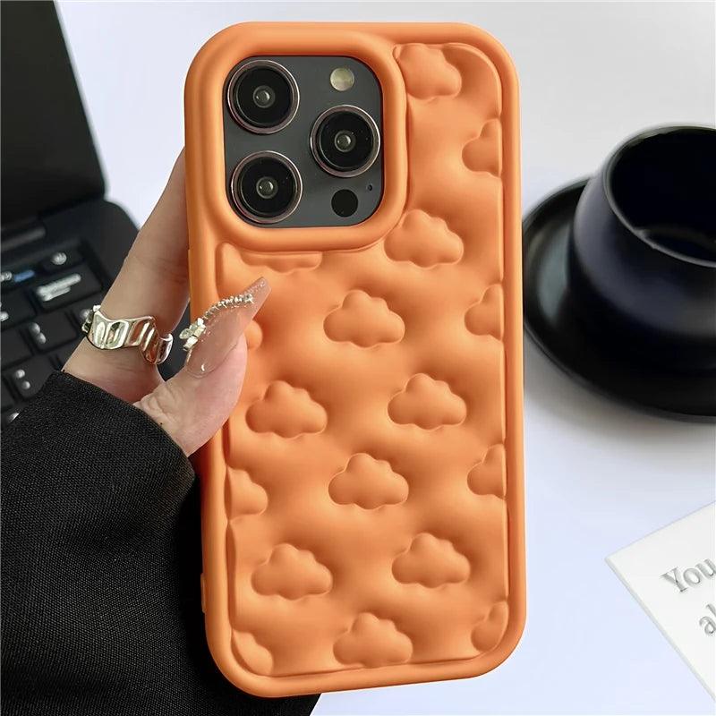 3D Clouds Cute Soft Cover Phone Case for iPhone 15 Pro Max, 11-14 Pro Max - Touchy Style .