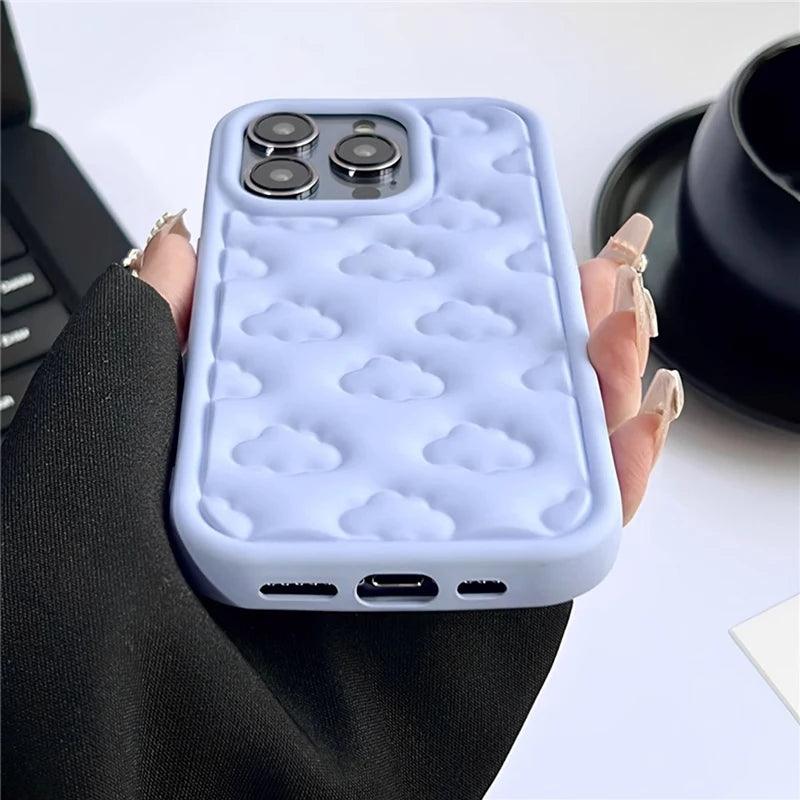 3D Clouds Cute Soft Cover Phone Case for iPhone 15 Pro Max, 11-14 Pro Max - Touchy Style .