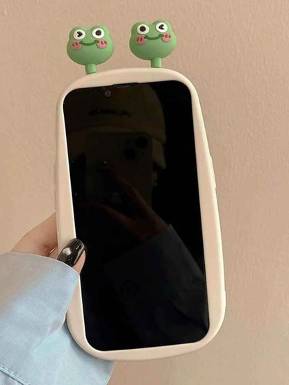 3D Ears Frog Cute Phone Cases - Wave Edge - For iPhone 15 Pro Max, 14, 13, 11, 12 - Touchy Style
