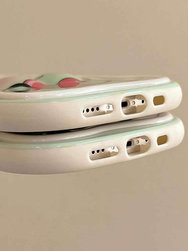 3D Ears Frog Cute Phone Cases - Wave Edge - For iPhone 15 Pro Max, 14, 13, 11, 12 - Touchy Style