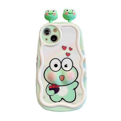 3D Ears Frog Cute Phone Cases - Wave Edge - For iPhone 15 Pro Max, 14, 13, 11, 12 - Touchy Style
