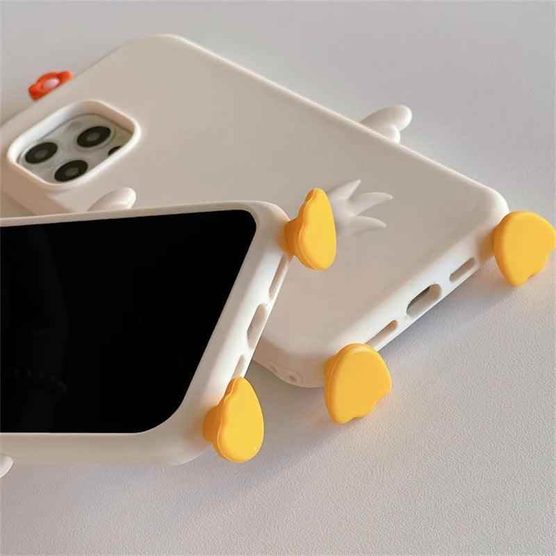 3D Flower Duck - Cute Phone Cases For iPhone 15, 14, 13, 12, 11 Pro, XS Max, X, XR, 7, 8, 6S Plus, SE - Touchy Style