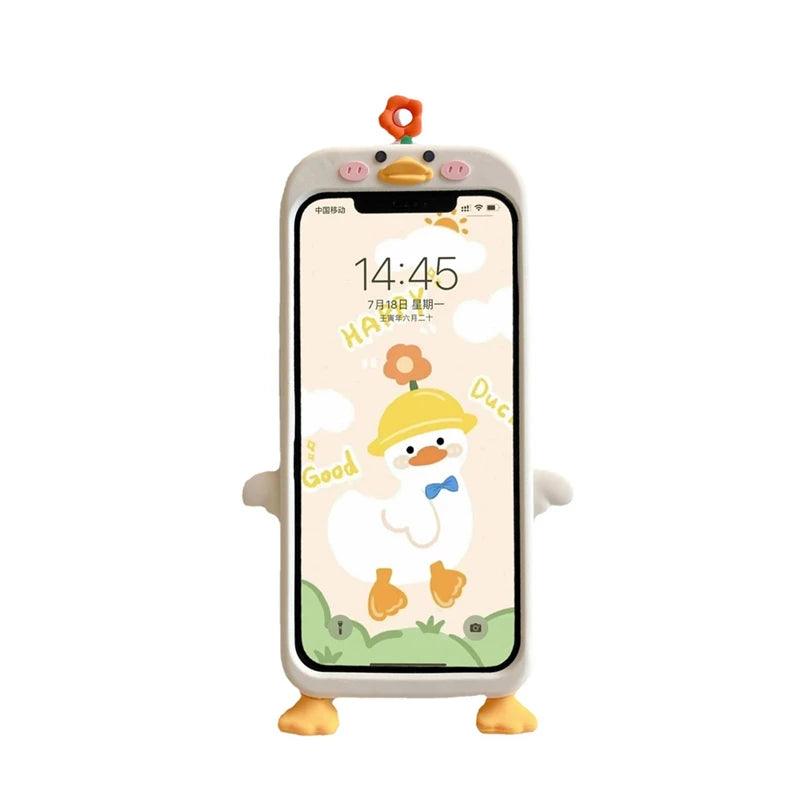 3D Flower Duck Cute Phone Cases For iPhone 15 14 13 12 11 Pro XS Max X XR 7 8 6S Plus SE - Touchy Style