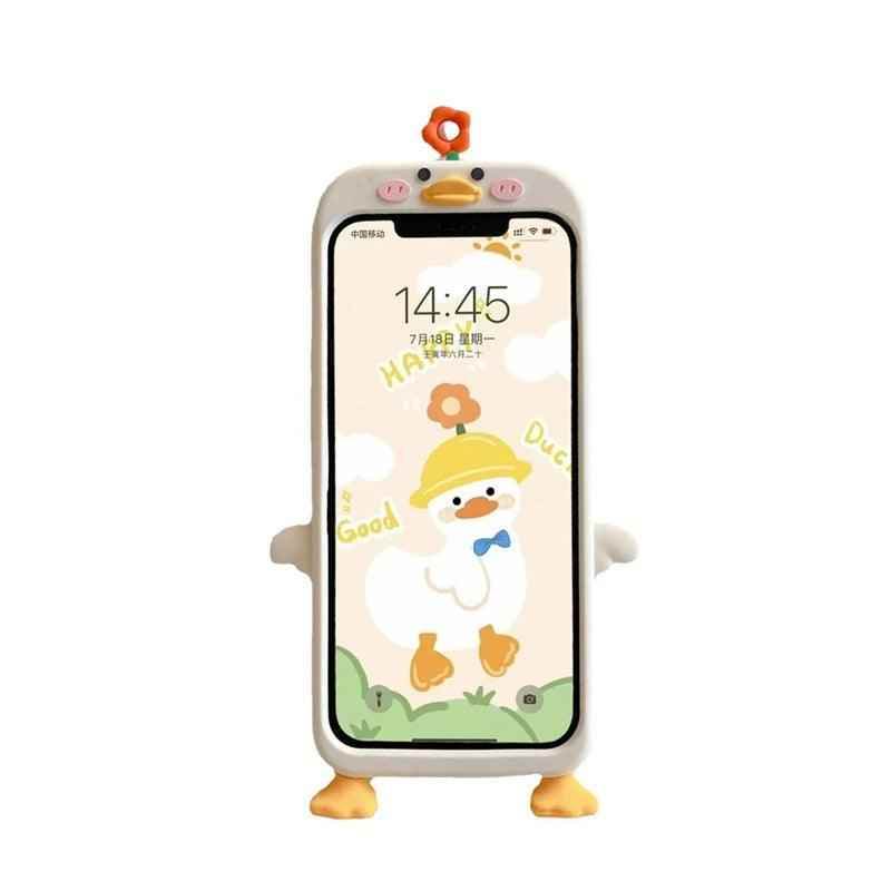 3D Flower Duck Cute Phone Cases For iPhone 15 14 13 12 11 Pro XS Max X XR 7 8 6S Plus SE - Touchy Style