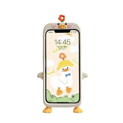 3D Flower Duck Cute Phone Cases For iPhone 15 14 13 12 11 Pro XS Max X XR 7 8 6S Plus SE - Touchy Style