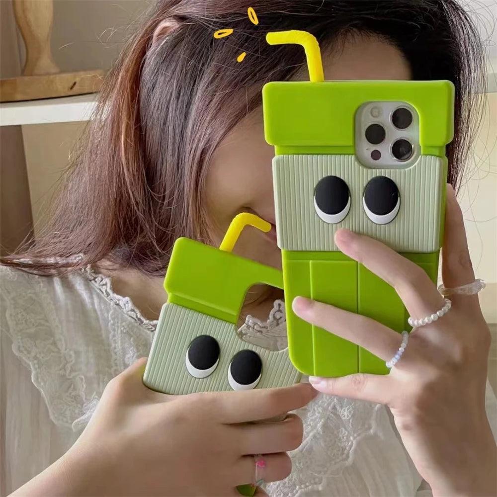 3D Kiwi Fruit Juice Cute Phone Cases For iPhone 14 13 12 11 Pro XS Max XR X SE2 7p 8 Plus - Touchy Style