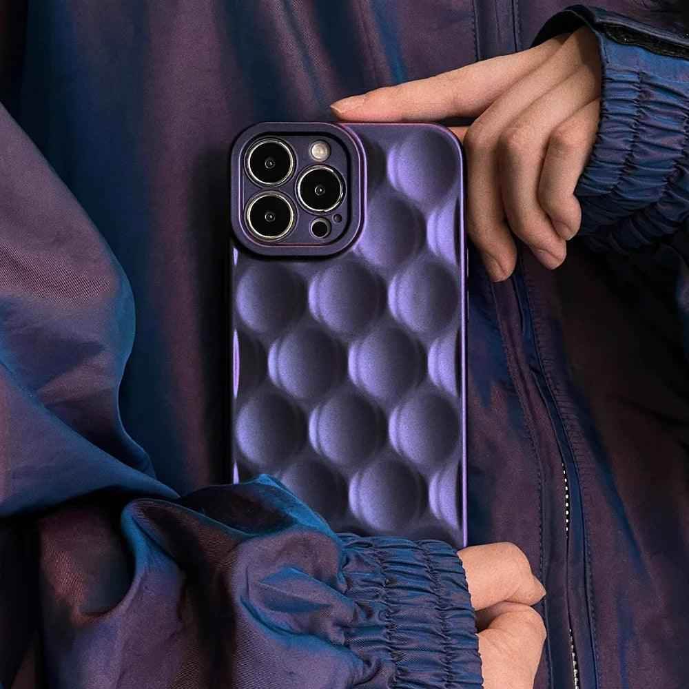 3D Purple Honeycomb Pattern - Cute Phone Cases for iPhone 15, 14, 13, 12, 11, Pro, Max, Mini, X, XS, XR - Touchy Style .