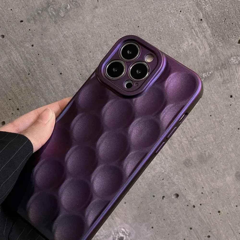 3D Purple Honeycomb Pattern - Cute Phone Cases for iPhone 15, 14, 13, 12, 11, Pro, Max, Mini, X, XS, XR - Touchy Style .