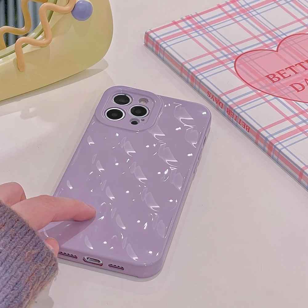 3D Purple Honeycomb Pattern - Cute Phone Cases for iPhone 15, 14, 13, 12, 11, Pro, Max, Mini, X, XS, XR - Touchy Style .