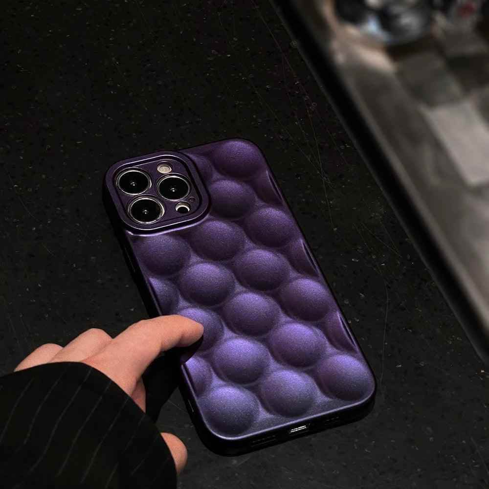 3D Purple Honeycomb Pattern - Cute Phone Cases for iPhone 15, 14, 13, 12, 11, Pro, Max, Mini, X, XS, XR - Touchy Style .