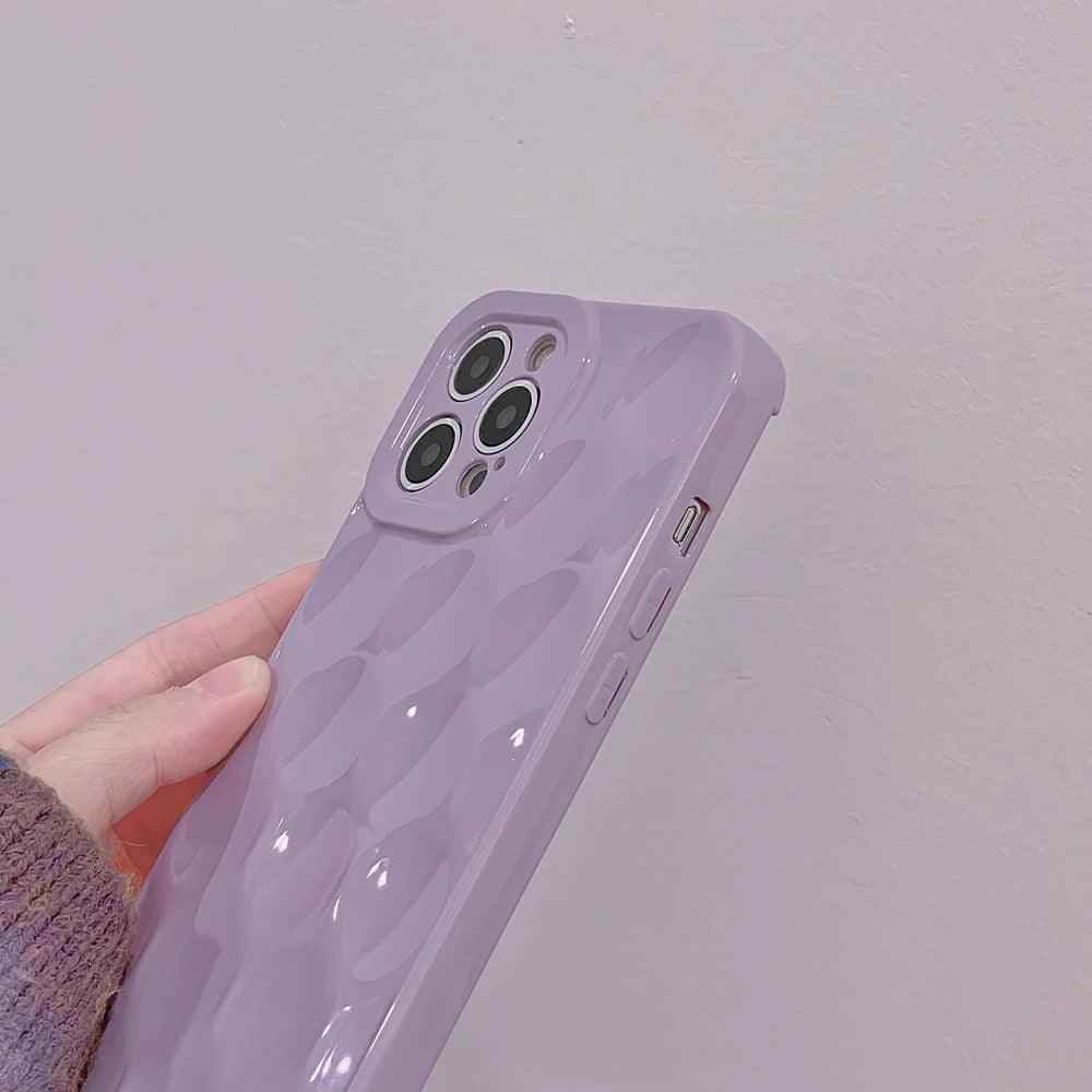 3D Purple Honeycomb Pattern - Cute Phone Cases for iPhone 15, 14, 13, 12, 11, Pro, Max, Mini, X, XS, XR - Touchy Style